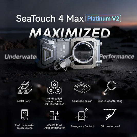 DADDP-DIVEVOLK SeaTouch 4 Max Platinum Underwater Touchscreen Housing for Smartphone