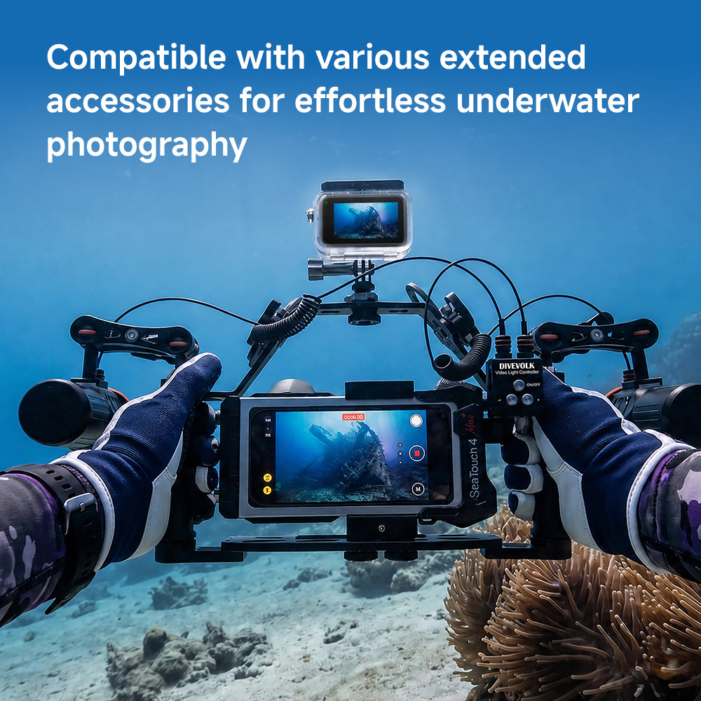 DHOCEB-DIVEVOLK Overhead Cage Extension Bar | Aluminum Dual Handle Tray Top Expansion Crossbar for DIVEVOLK Underwater Housing