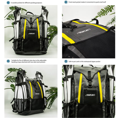 SEAPLAY Mesh Backpack, 70L Diving Bag