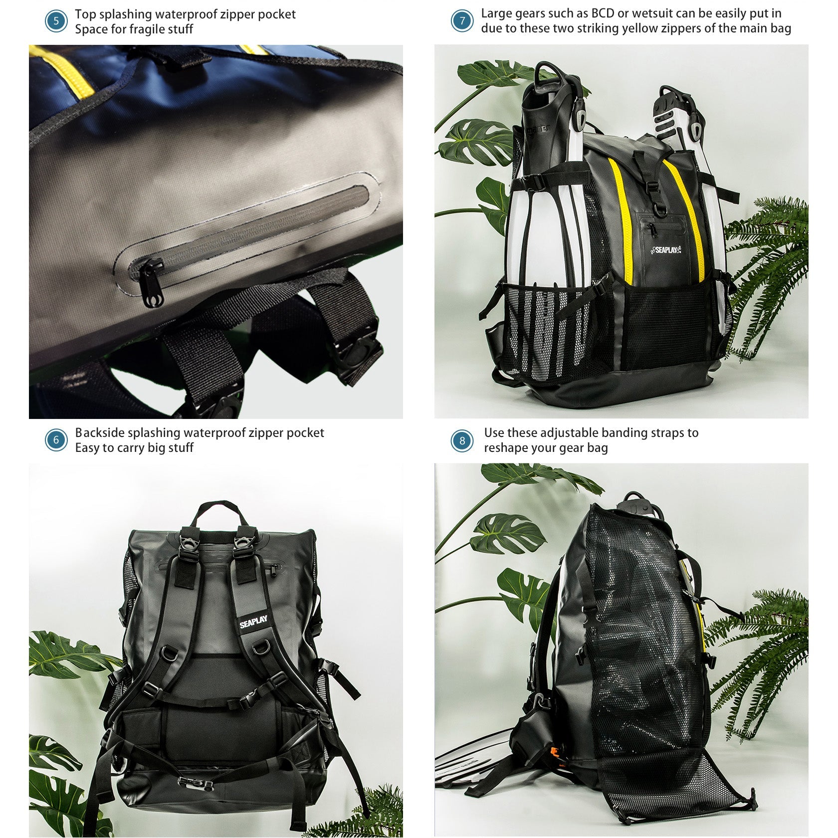 SEAPLAY 70L Mesh Diving Backpack: Gear Storage