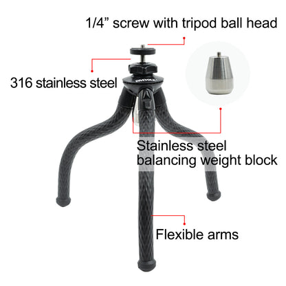 DiveVolk flexible tripod with stainless steel for underwater housing