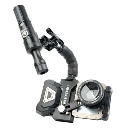 DiveVolk underwater light mount arm. Diving photo equipment.