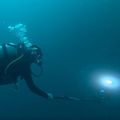 Diver with DiveVolk SeaTouch 4 Max selfie stick for underwater photos