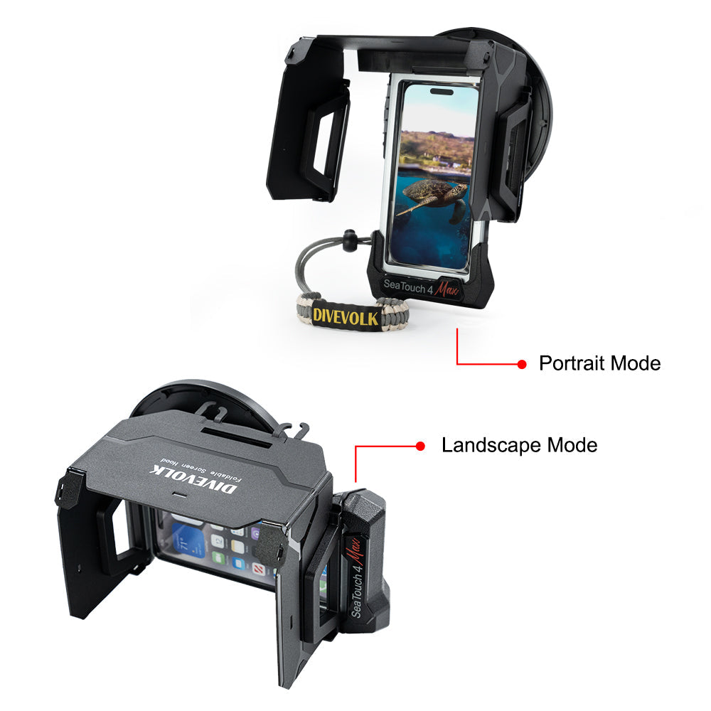 DiveVolk SeaTouch 4 Max Portrait and Landscape Mode