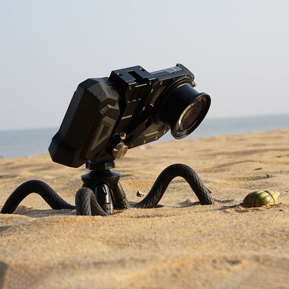 DiveVolk underwater housing tripod on beach