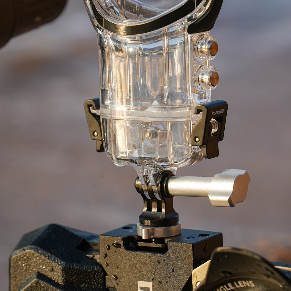 DiveVolk action cam adapter for underwater housing.