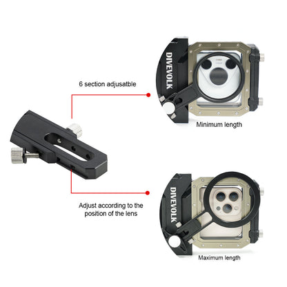 Divevolk SeaTouch 4 Max Plus Clamp with 67mm Adapter，adjustable.