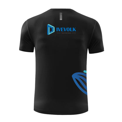 DiveVolk black quick-dry tee back logo