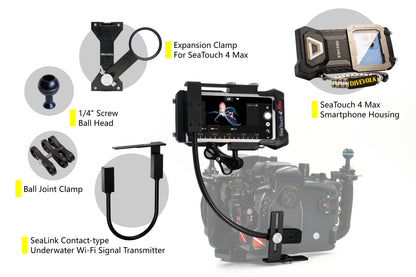 DiveVolk SeaLink WiFi transmitter connects underwater housing