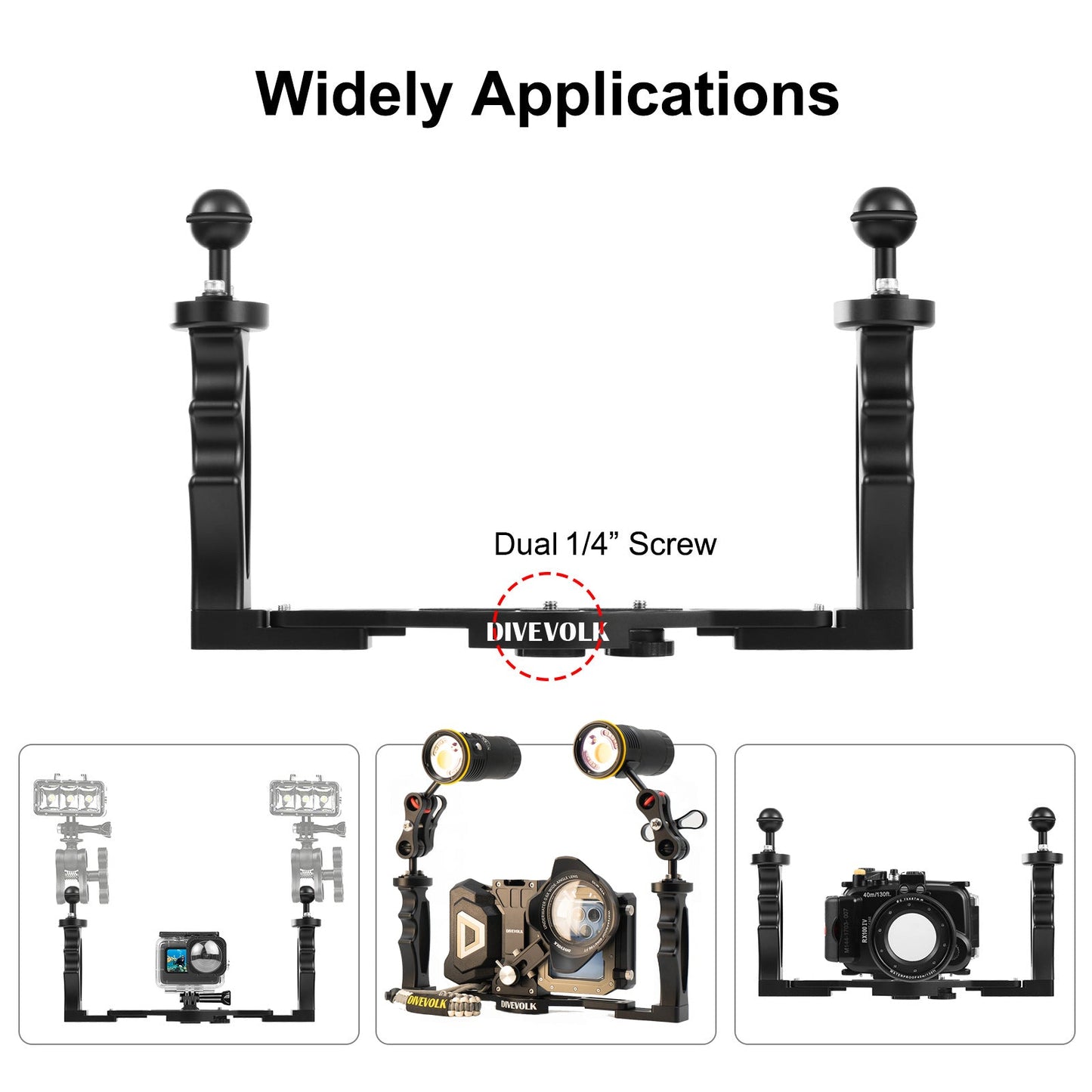 DiveVolk Dual Handle Tray for Underwater Camera System