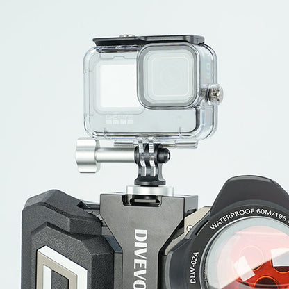 DiveVolk housing with GoPro and action camera adapter.