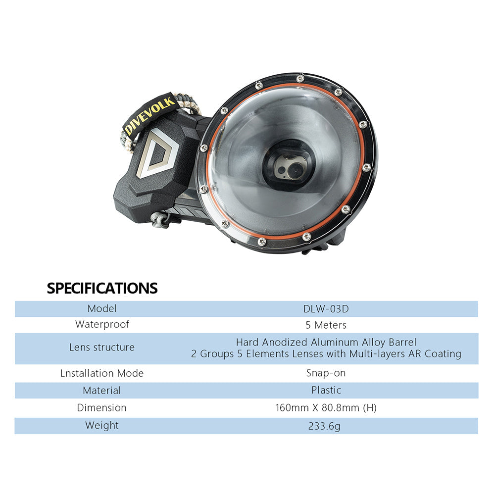 DiveVolk SeaTouch 4 Max Dome Lens